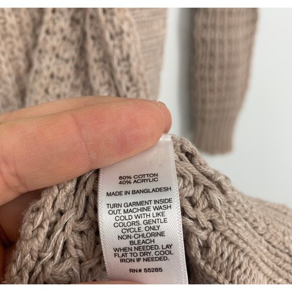 Express Women's Beige Cotton Blend Knit Cardigan with Pockets Size Small - Picture 4 of 5